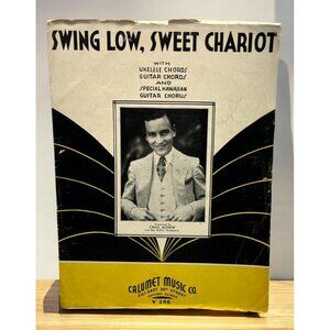Swing Low Sweet Chariot Vintage Piano Sheet Music Chas Agnew Ukelele Guitar 30s